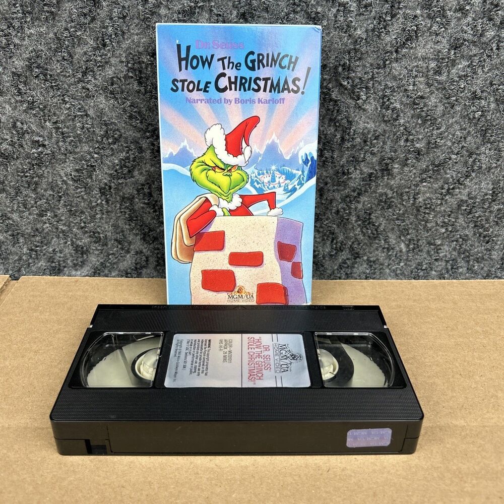 How The Grinch Stole Christmas (VHS, 1988) Boris Karloff Dr Seuss Vintage